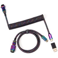 Keychron USB 3.2 Gen 1 Premium Coiled Aviator Kabel, USB-C Stecker > USB-C Stecker schwarz, 1,08 Meter, gerader Stecker