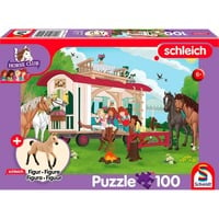 Schmidt Spiele Schleich: Horse Club - Hannoveraner Fohlen, Puzzle 100 Teile, inkl. Schleich Hannoveraner Fohlen Figur