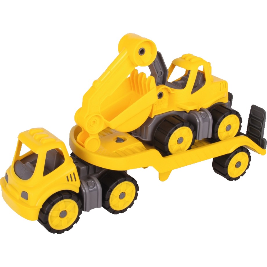 Power-Worker Mini Transporter + Digger samochodzik Plastik, Toy vehicle