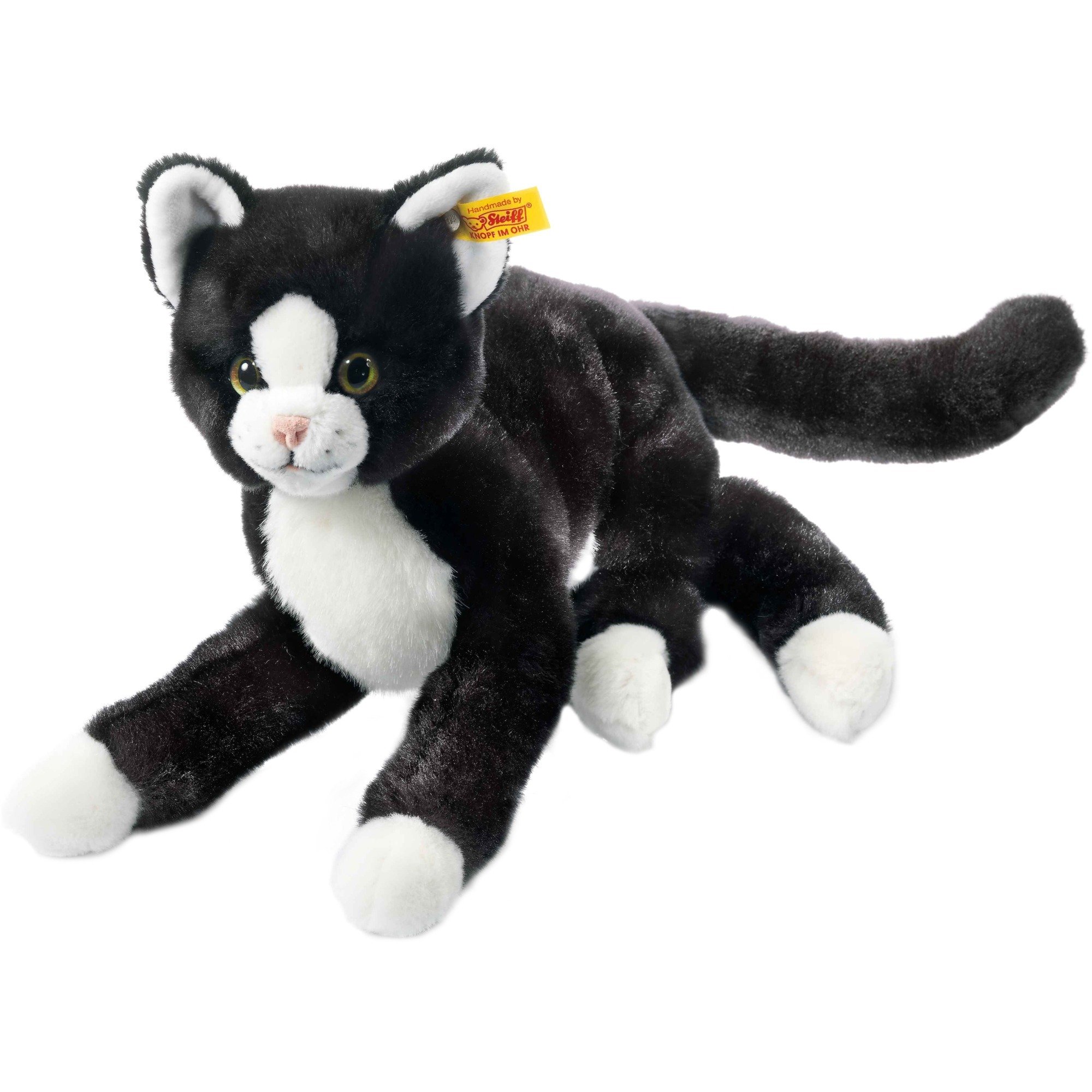 Mimmi Kot zabawka Czarny, Biały Syntetyk, Wełna, Pluszowe zwierzę