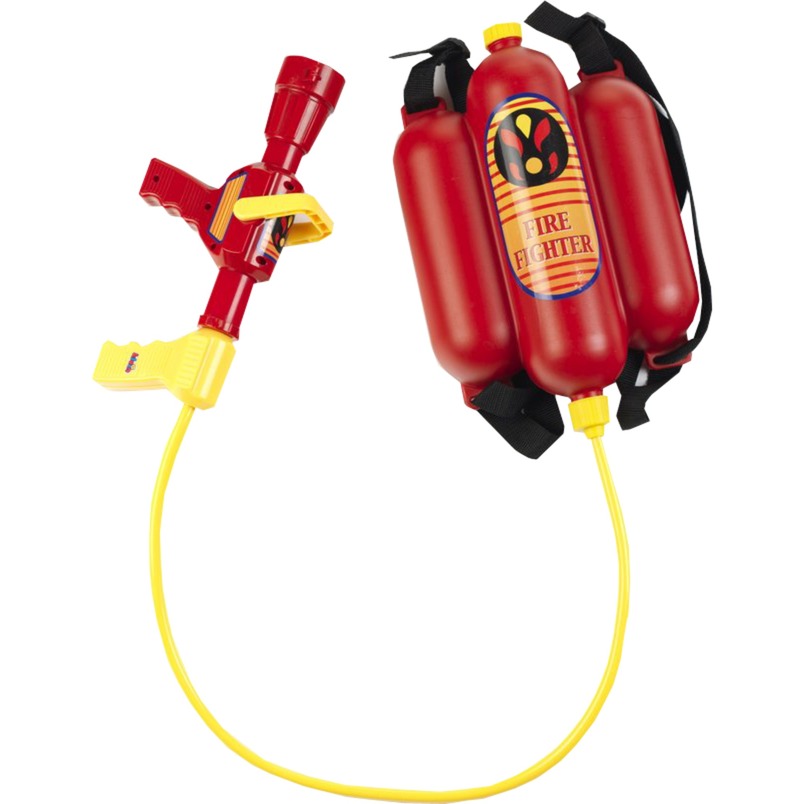 Fireman's water sprayer, net bag + header card, Gra z podziałem na role