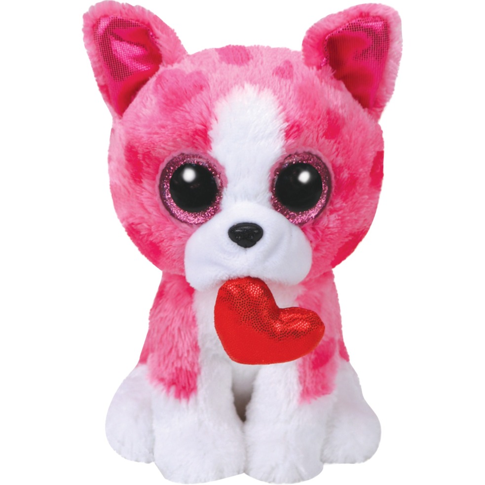 ROMEO Pies zabawka Różowy, Biały Plusz, Pluszowe zwierzę