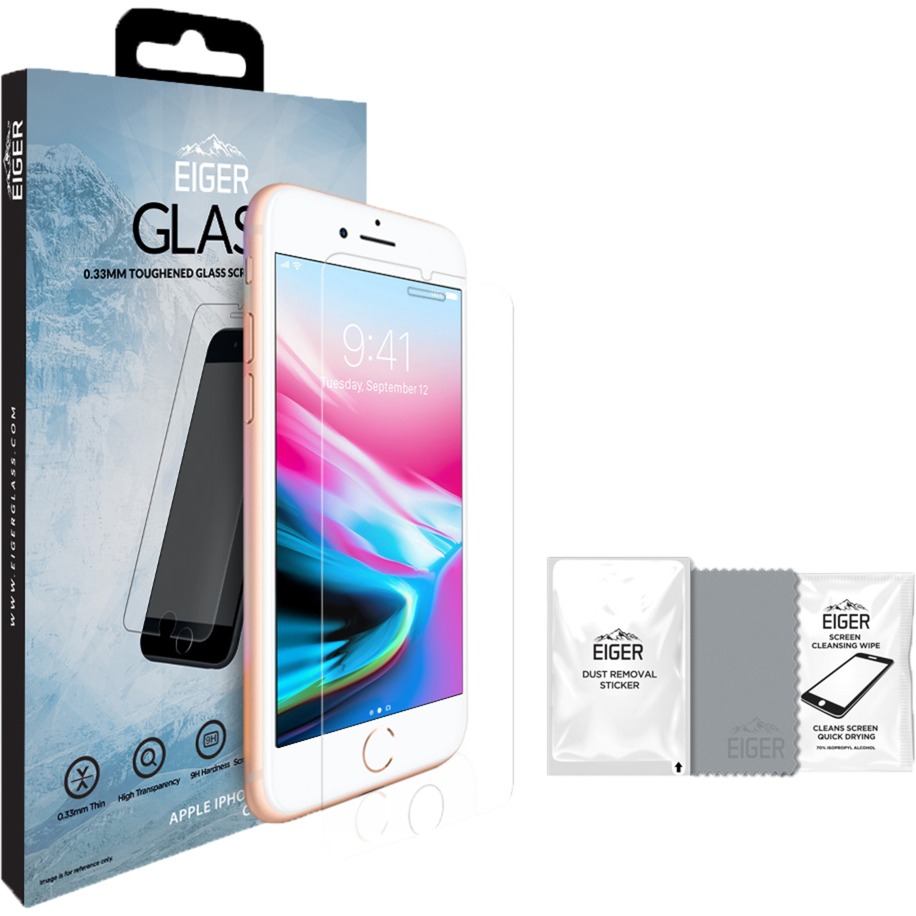 GLASS Przezroczysta ochrona ekranu iPhone 8/7/6s/6 Plus 1 szt., Folia ochronna