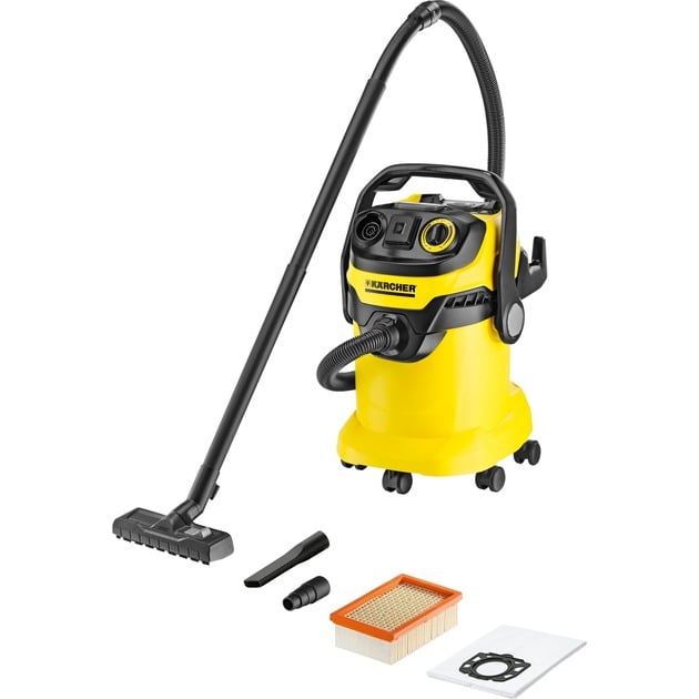 WD 5 P 1800 W B?ben pró?niowy 25 L Czarny, ?ó?ty, Wet/dry vacuum cleaner