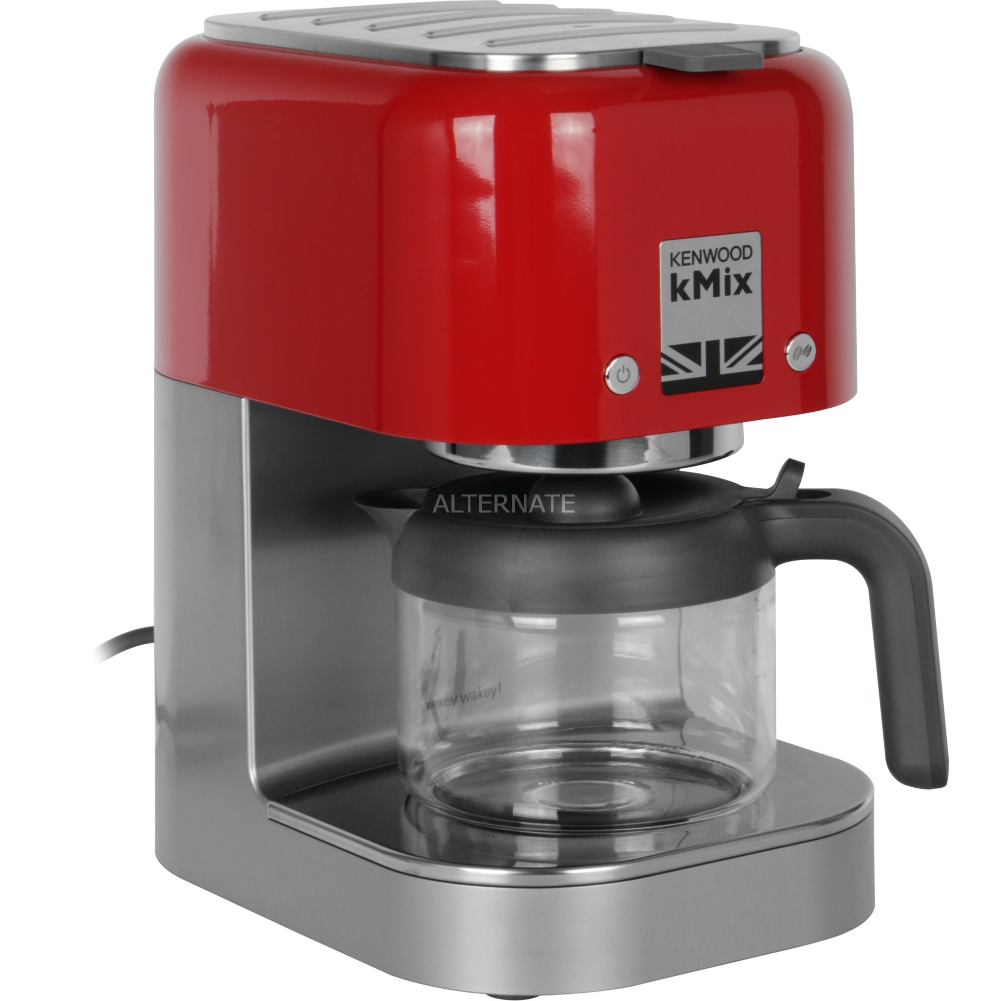 kMix Wolnostojący Przelewowy ekspres do kawy Czerwony 0,84 L 6 kubki Pełna automatyka