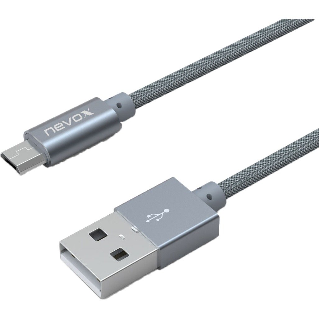 1479 1m Micro-USB A USB A Męska Męska Szary, Srebrny kabel USB