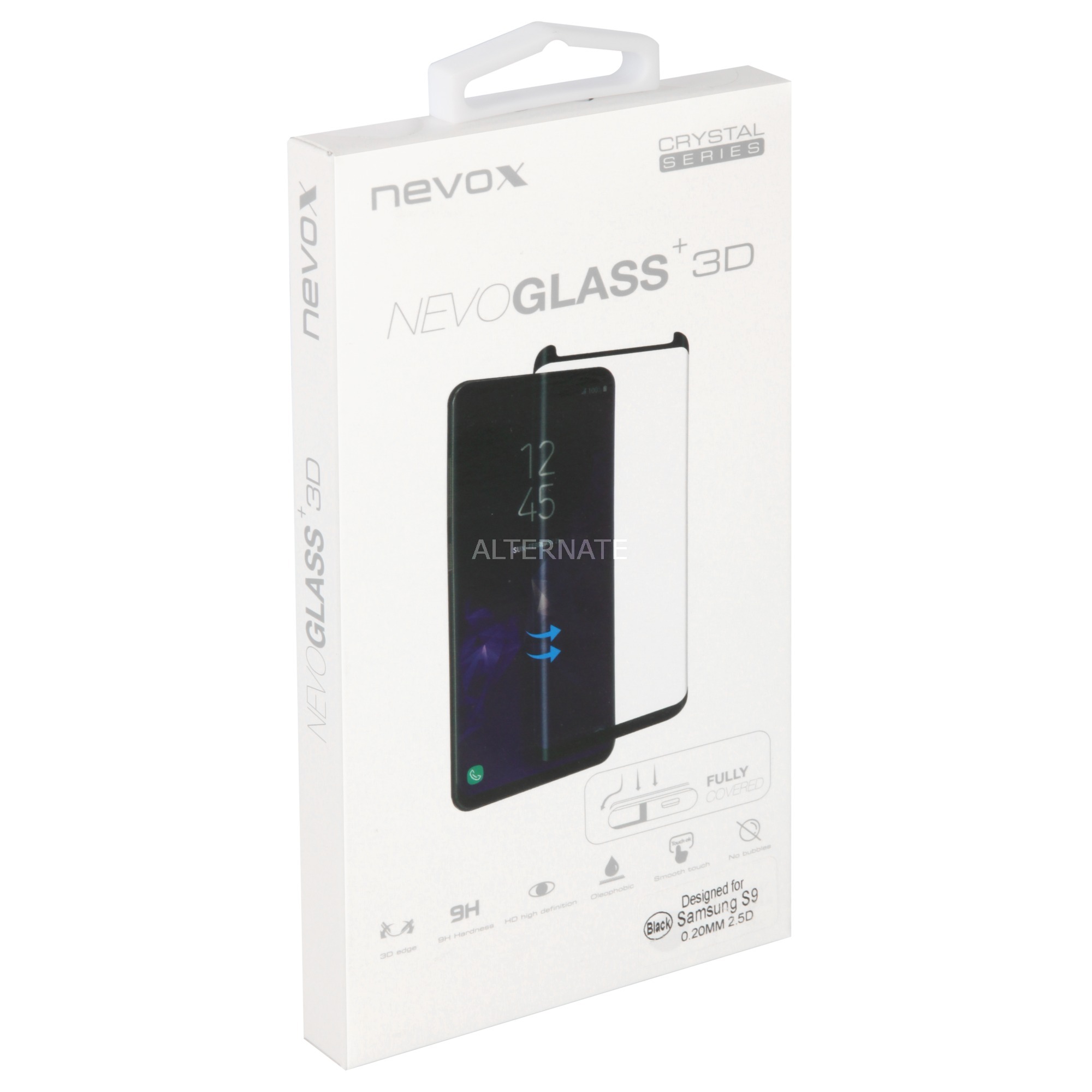 NEVOGLASS 3D Przezroczysta ochrona ekranu Galaxy S9 1 szt., Folia ochronna