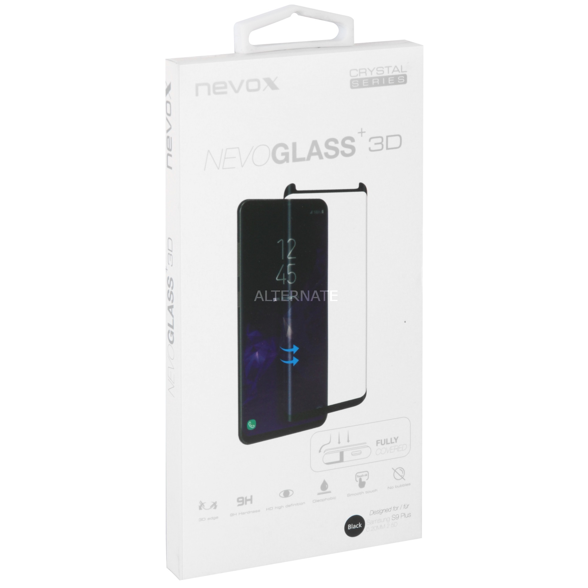 NEVOGLASS 3D Przezroczysta ochrona ekranu Galaxy S9 Plus 1 szt., Folia ochronna