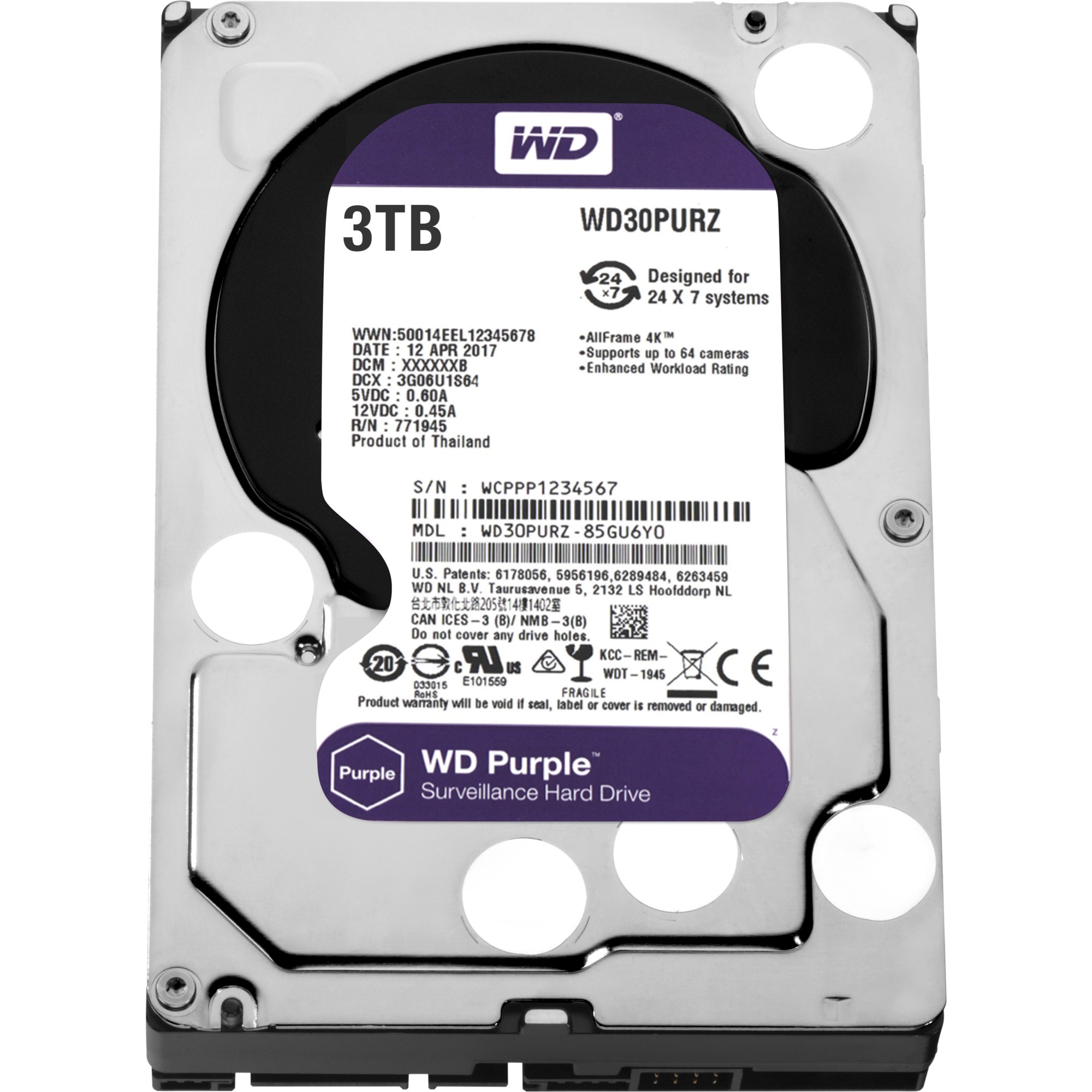 Purple dysk twardy HDD 10000 GB Serial ATA III
