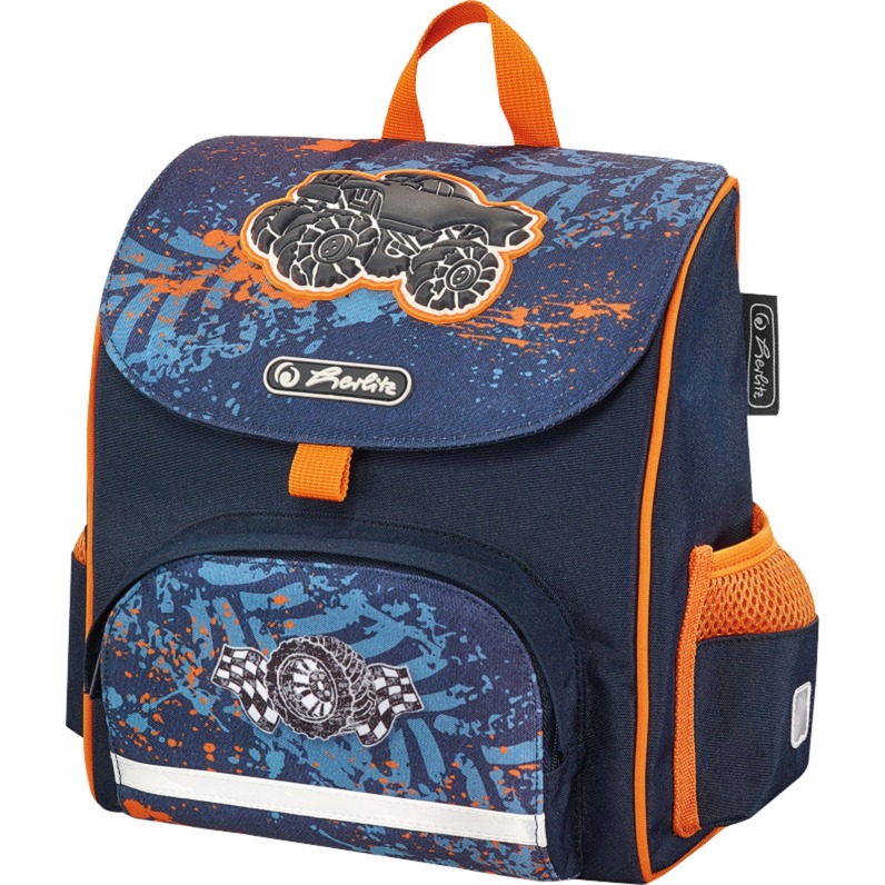Mini Softbag Monster Truck Chłopiec School backpack Granatowy (marynarski), Pomarańczowy, Plecaki szkolne