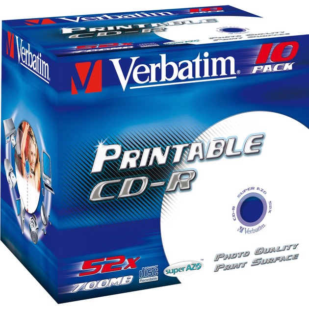 CD-R AZO Wide Inkjet Printable 700 MB 10 szt