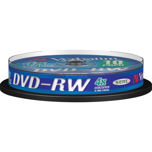 DVD-RW Matt Silver 4x 4.7GB DVD-RW 10szt