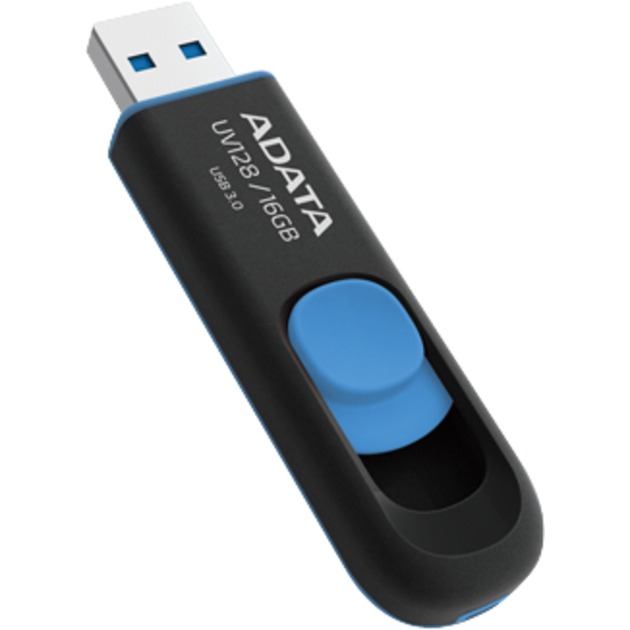 DashDrive UV128 16GB pami?? USB 3.0 (3.1 Gen 1) Z??cze USB typu A Czarny, Niebieski, No?nik Pendrive USB