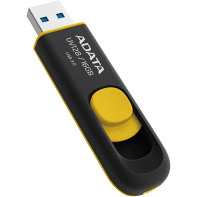 DashDrive UV128 16GB pami?? USB 3.0 (3.1 Gen 1) Z??cze USB typu A Czarny, ?ó?ty, No?nik Pendrive USB