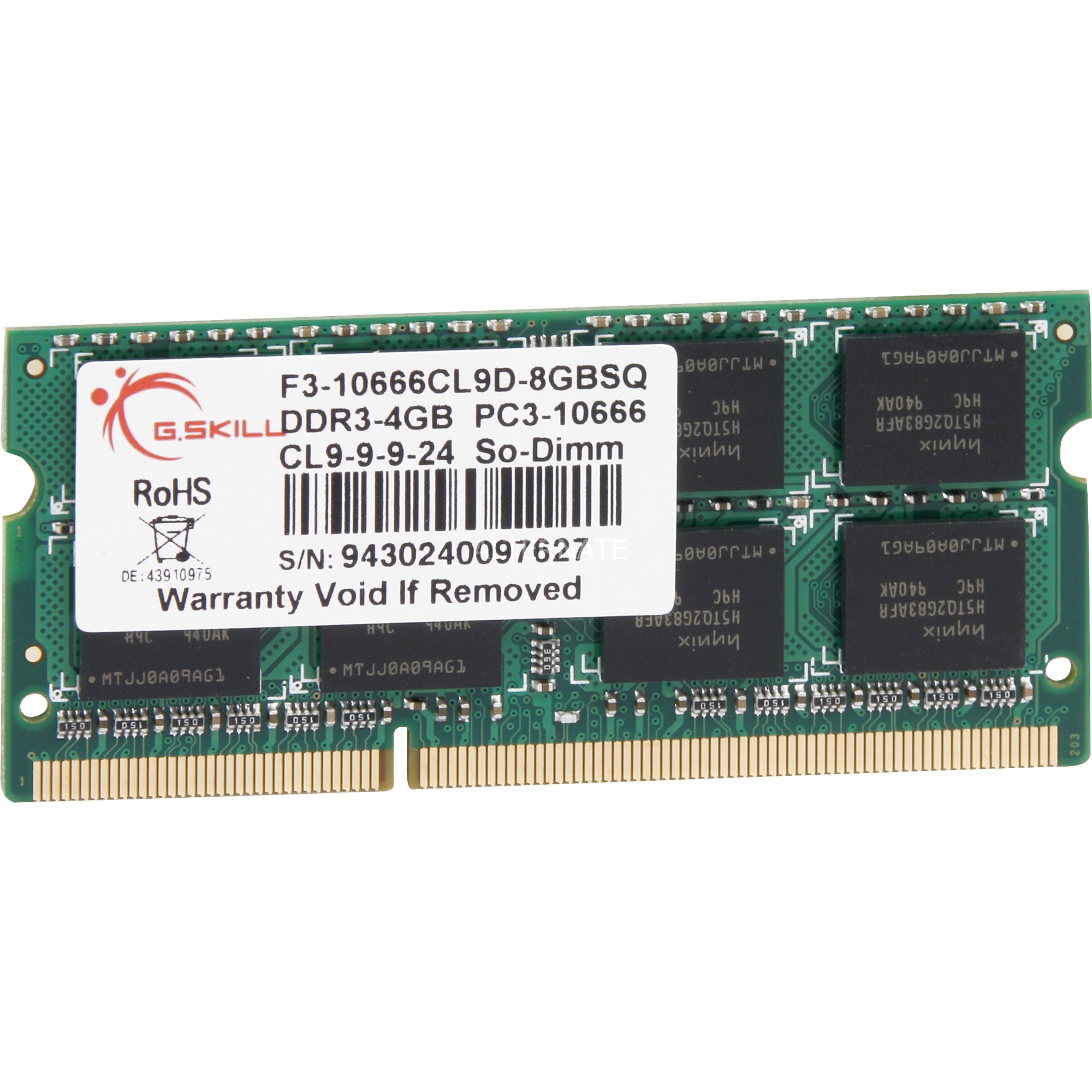 F3-10666CL9S-4GBSQ 4GB DDR3 1333Mhz moduł pamięci, Pamięc operacyjna