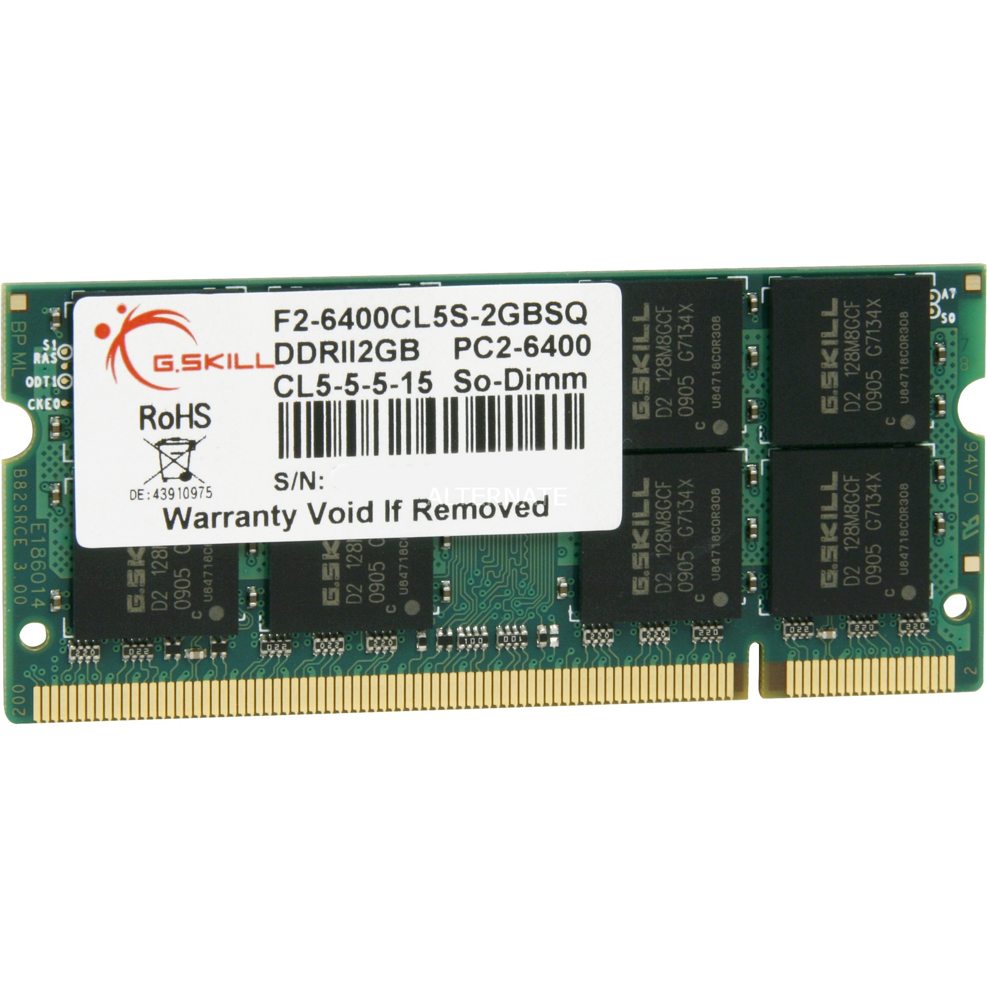 SO DDR2 PC2-6400 CL5 2GB 2GB DDR2 800Mhz moduł pamięci, Pamięc operacyjna