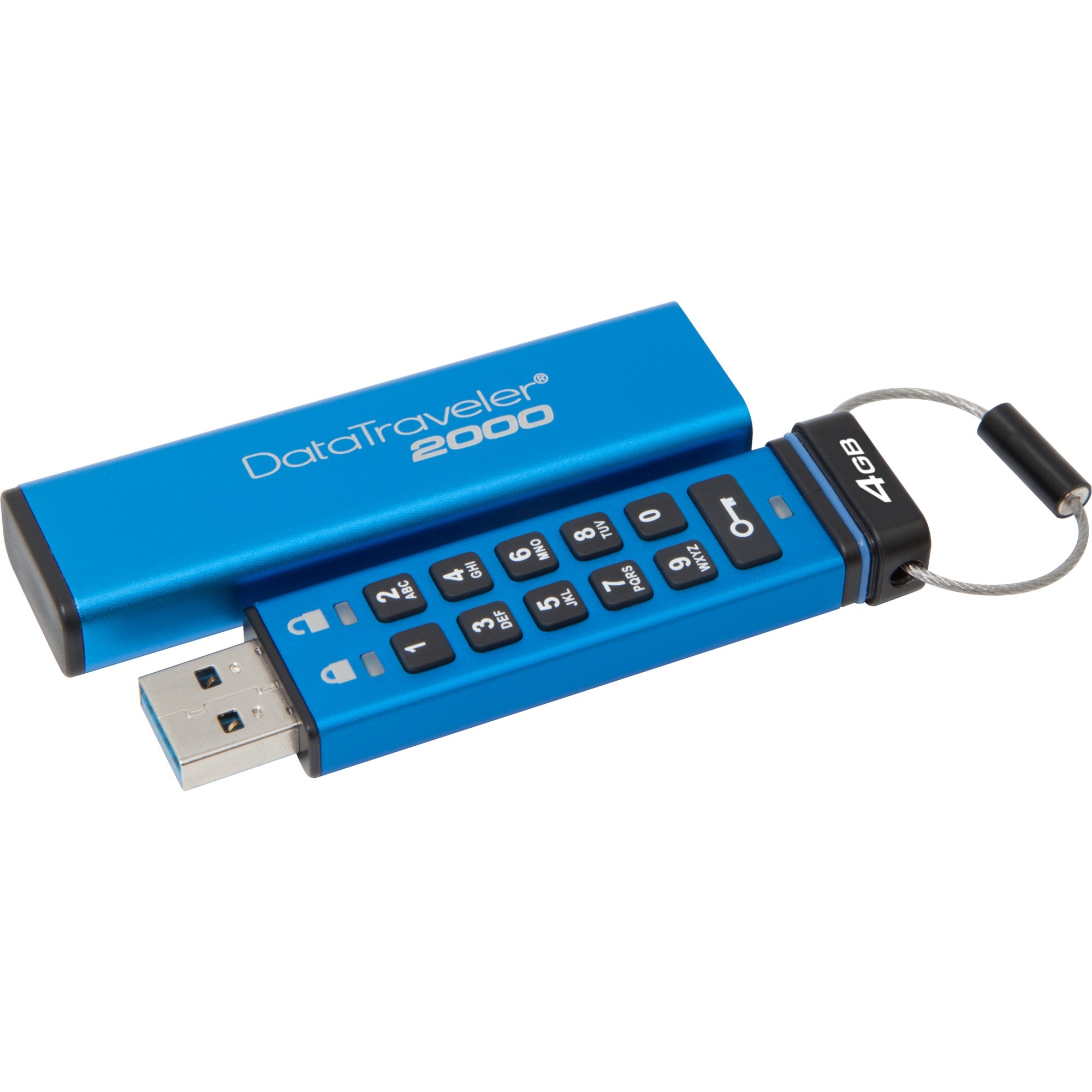 DataTraveler 2000 4GB pamięć USB 3.0 (3.1 Gen 1) Złącze USB typu A Niebieski, Nośnik Pendrive USB