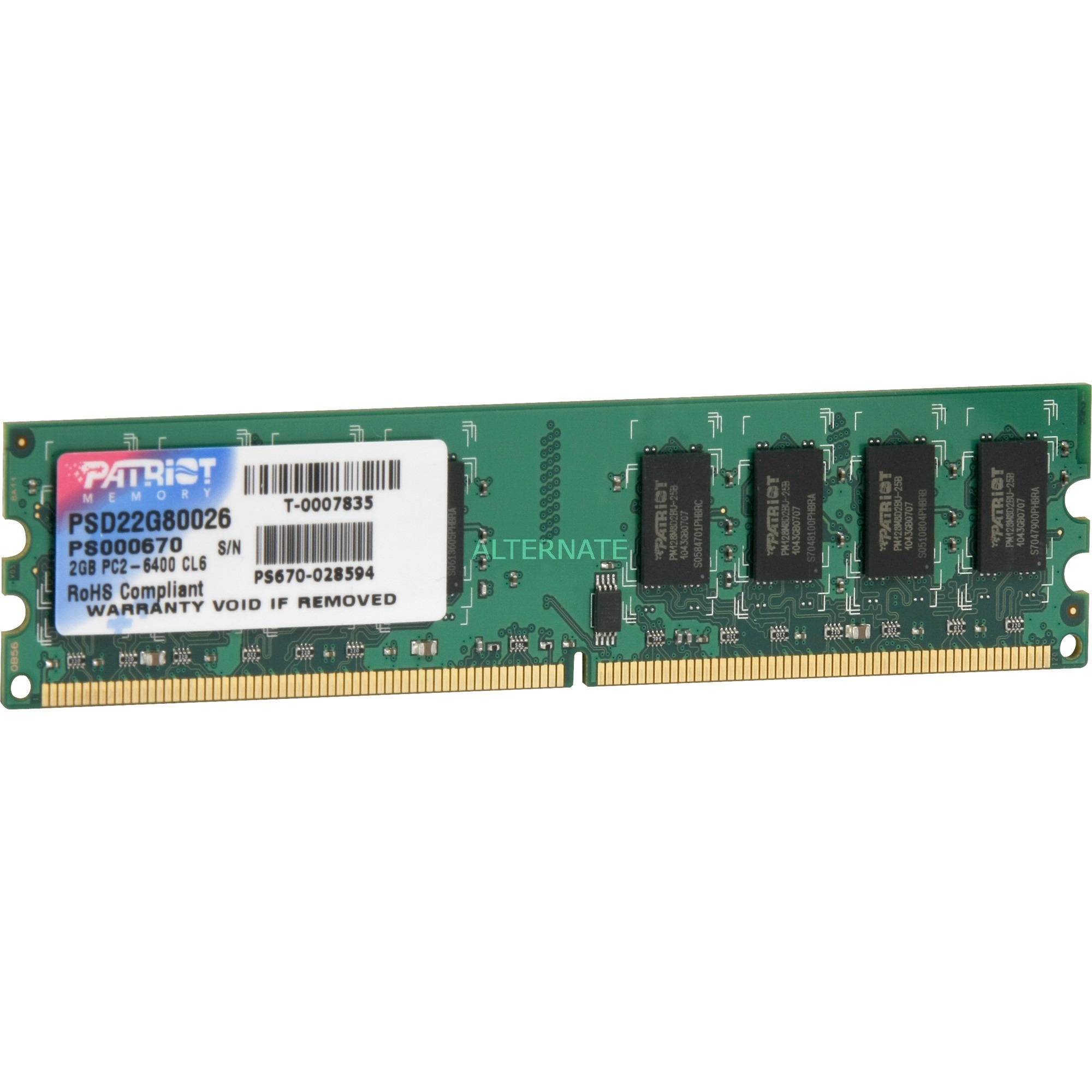 2GB PC2-6400 2GB DDR2 800Mhz moduł pamięci, Pamięc operacyjna