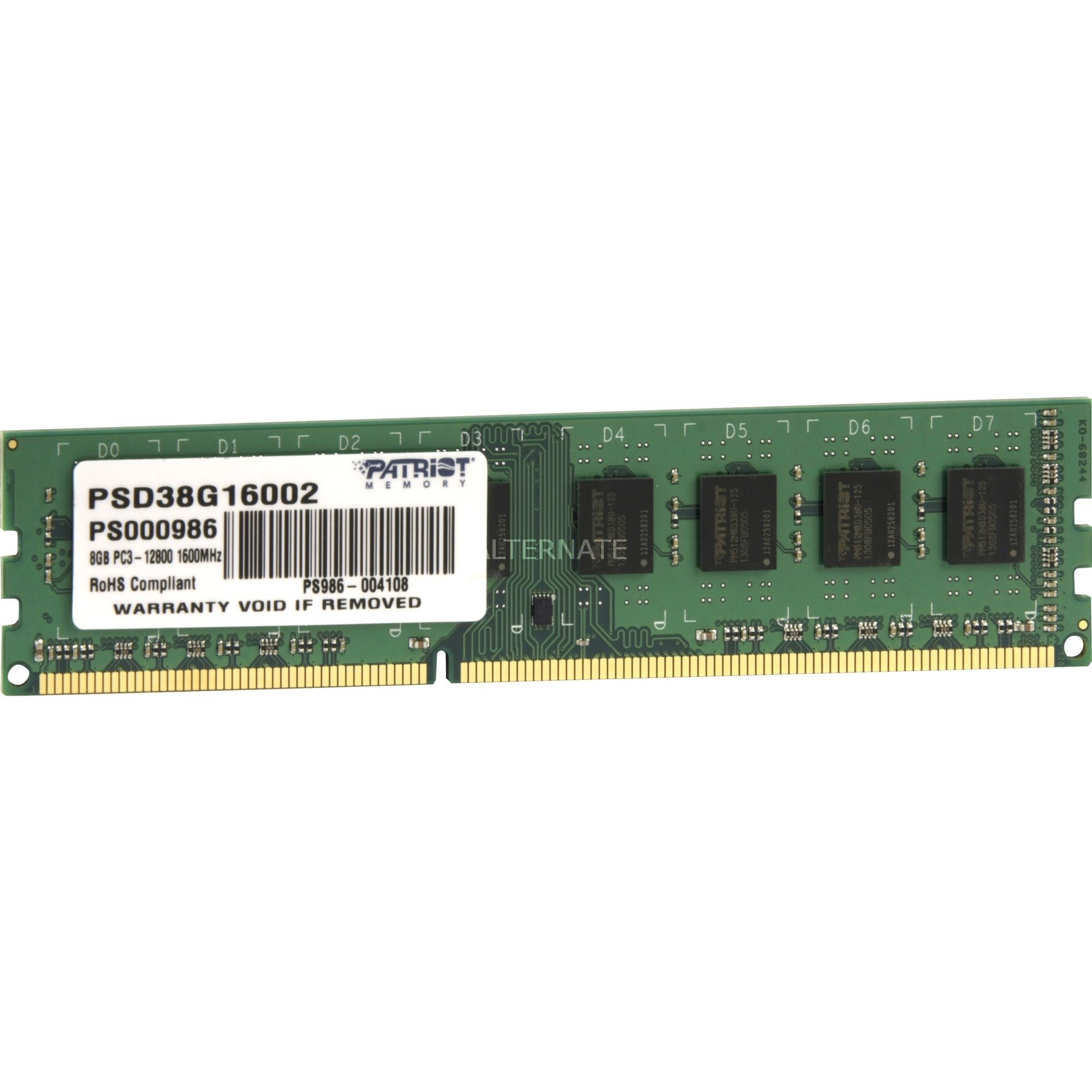 DDR3 8GB PC3-12800 (1600MHz) DIMM modu? pami?ci, Pami?c operacyjna