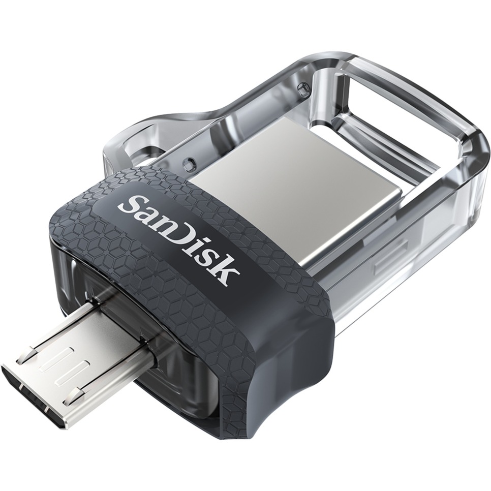 Ultra Dual m3.0 pami?? USB 256 GB 3.0 (3.1 Gen 1) Z??cze USB typu A Czarny, Srebrny, Przezroczysty, No?nik Pendrive USB