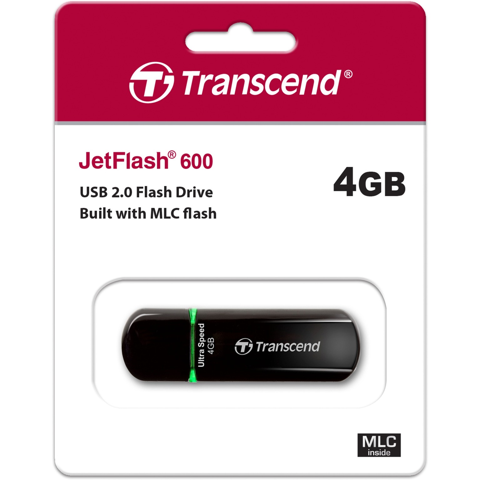 JetFlash 600 pamięć USB 4 GB 2.0 Złącze USB typu A Czarny, Nośnik Pendrive USB