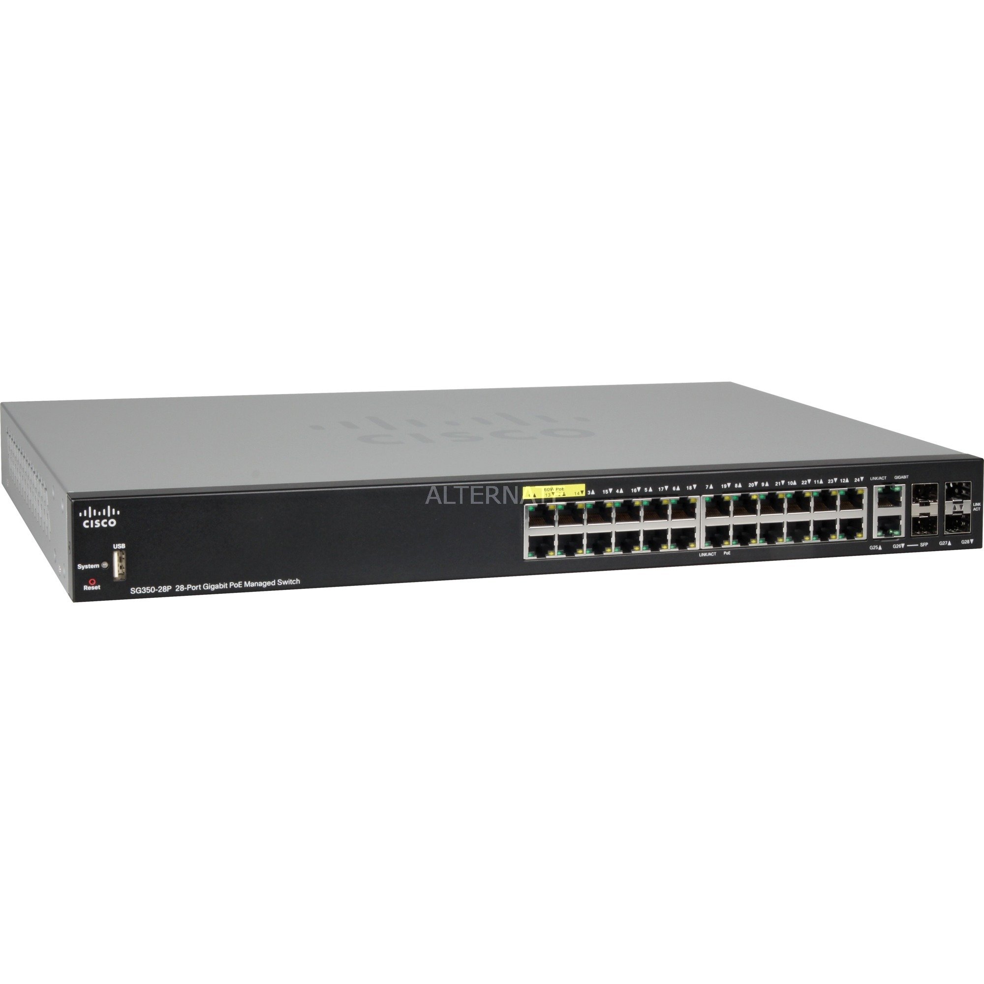 SG350-28P Zarz?dzany L3 Gigabit Ethernet (10/100/1000) Czarny Obs?uga PoE, Prze??cznik