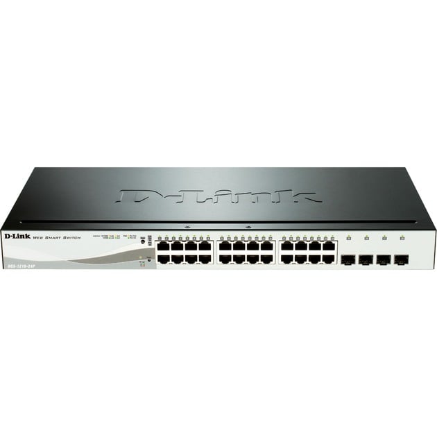 DGS-1210-24P L2 Gigabit Ethernet (10/100/1000) Czarny łącza sieciowe, Przełącznik