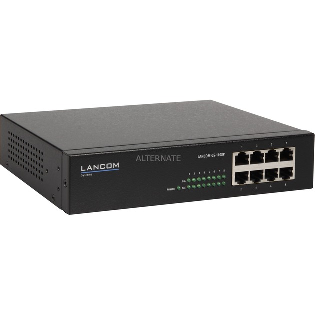 GS-1108P Nie zarządzany Gigabit Ethernet (10/100/1000) Czarny Obsługa PoE, Przełącznik