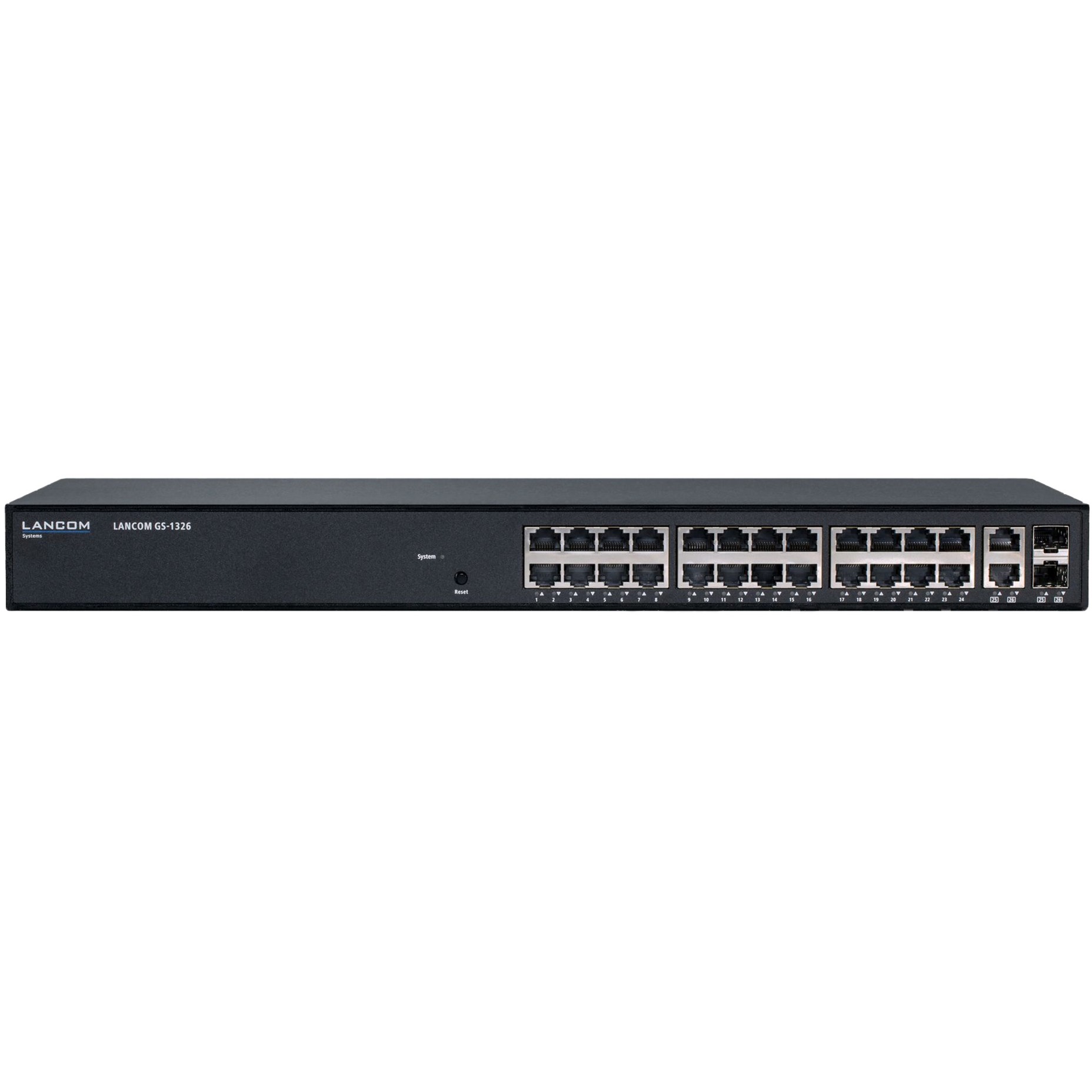 GS-1326 Zarz?dzany L2 Gigabit Ethernet (10/100/1000) Czarny 1U, Prze??cznik