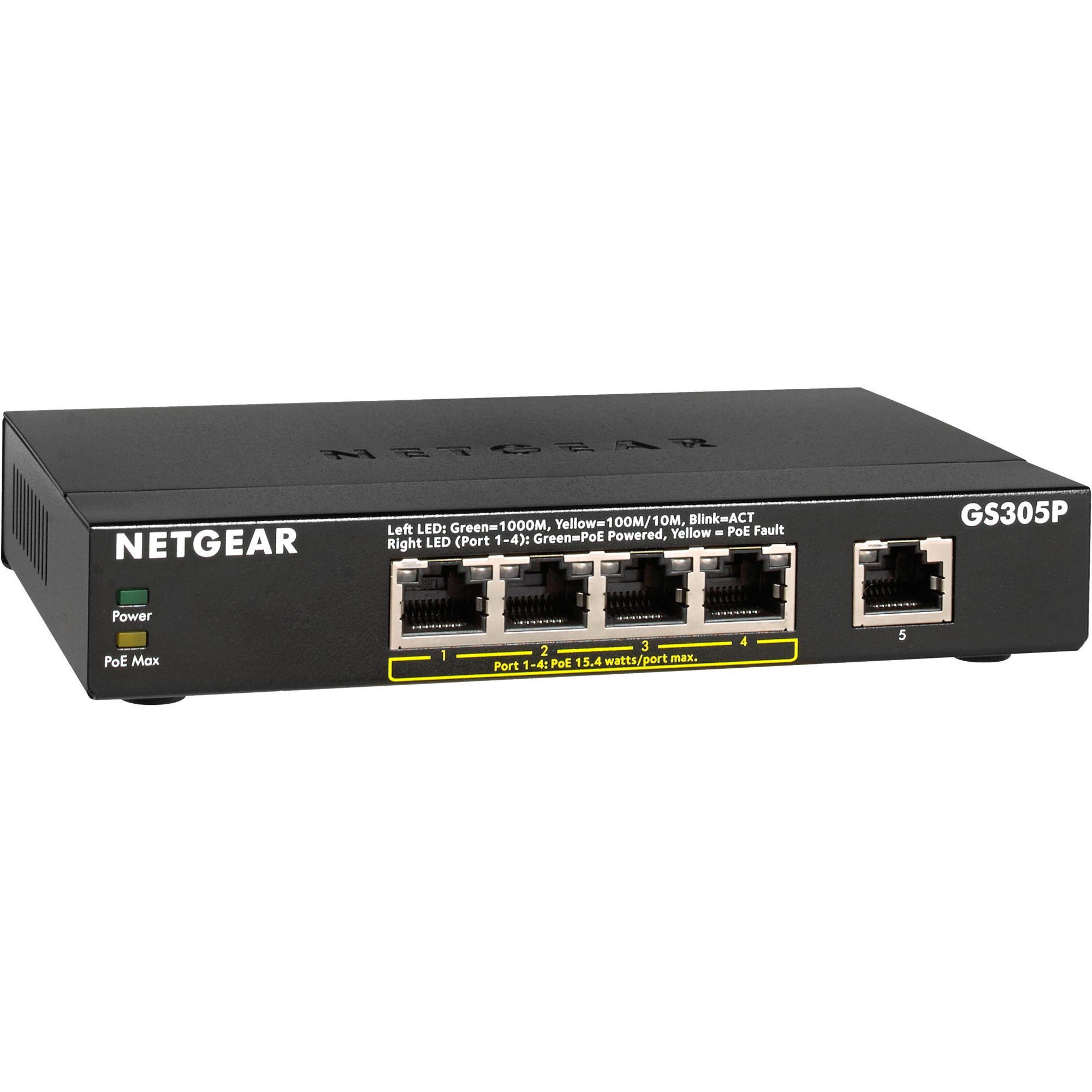 GS305P Nie zarz?dzany Gigabit Ethernet (10/100/1000) Czarny Obs?uga PoE, Prze??cznik