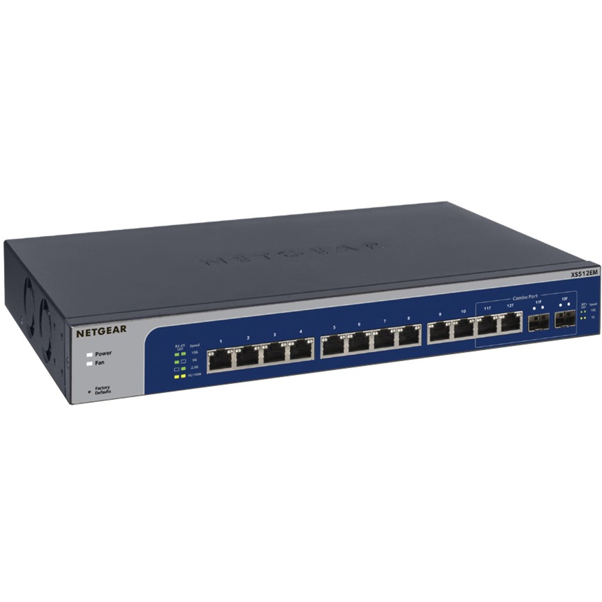 XS512EM Zarządzany L2 10G Ethernet (100/1000/10000) Niebieski, Szary 1U, Przełącznik