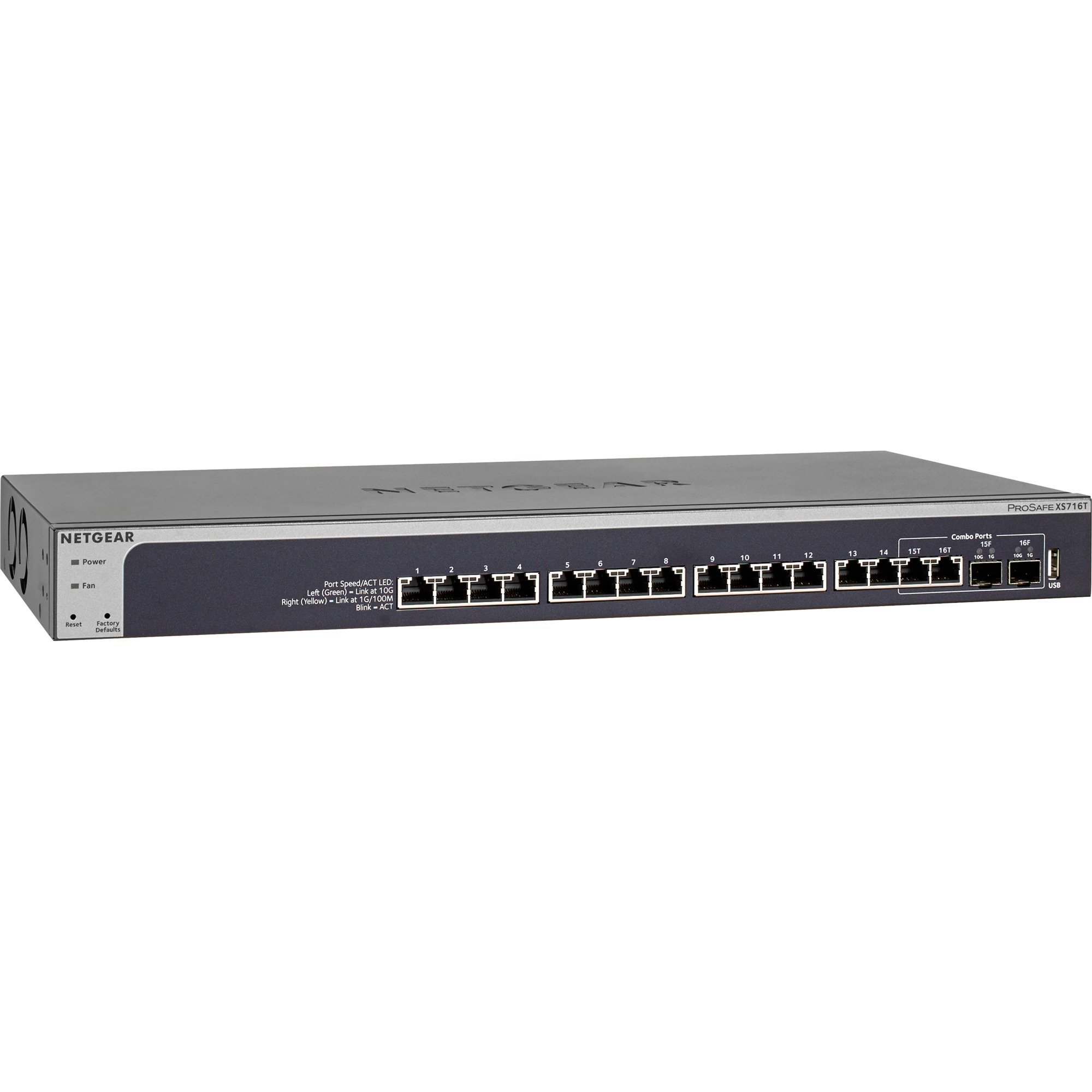 XS716T-100NES ??cza sieciowe Zarz?dzany L2+/L3 10G Ethernet (100/1000/10000) Czarny, Prze??cznik