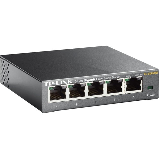 TL-SG105E ??cza sieciowe L2 Gigabit Ethernet (10/100/1000) Czarny, Prze??cznik