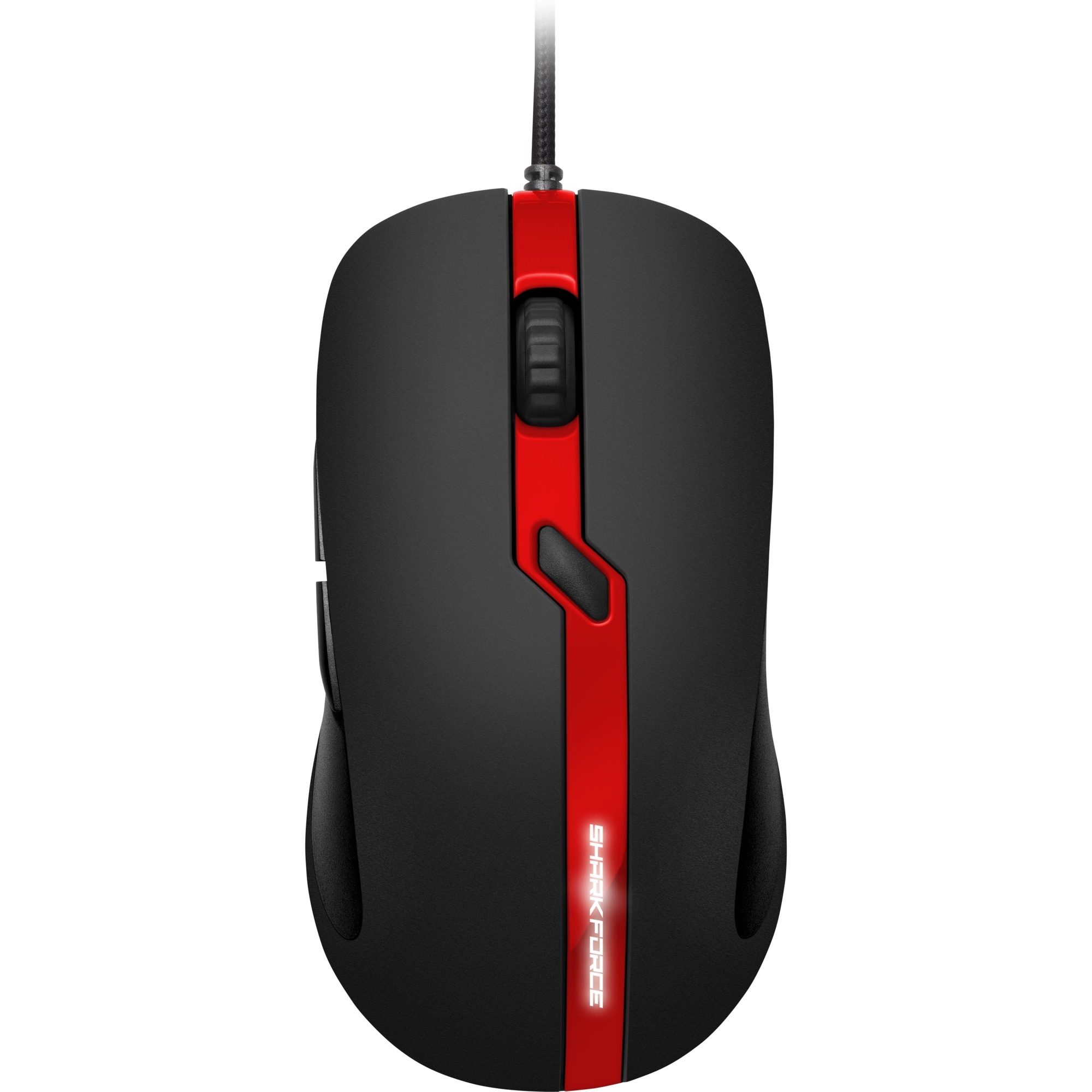 SHARK FORCE PRO myszka USB Optyczny 3200 DPI Oburęczny Czarny, Czerwony