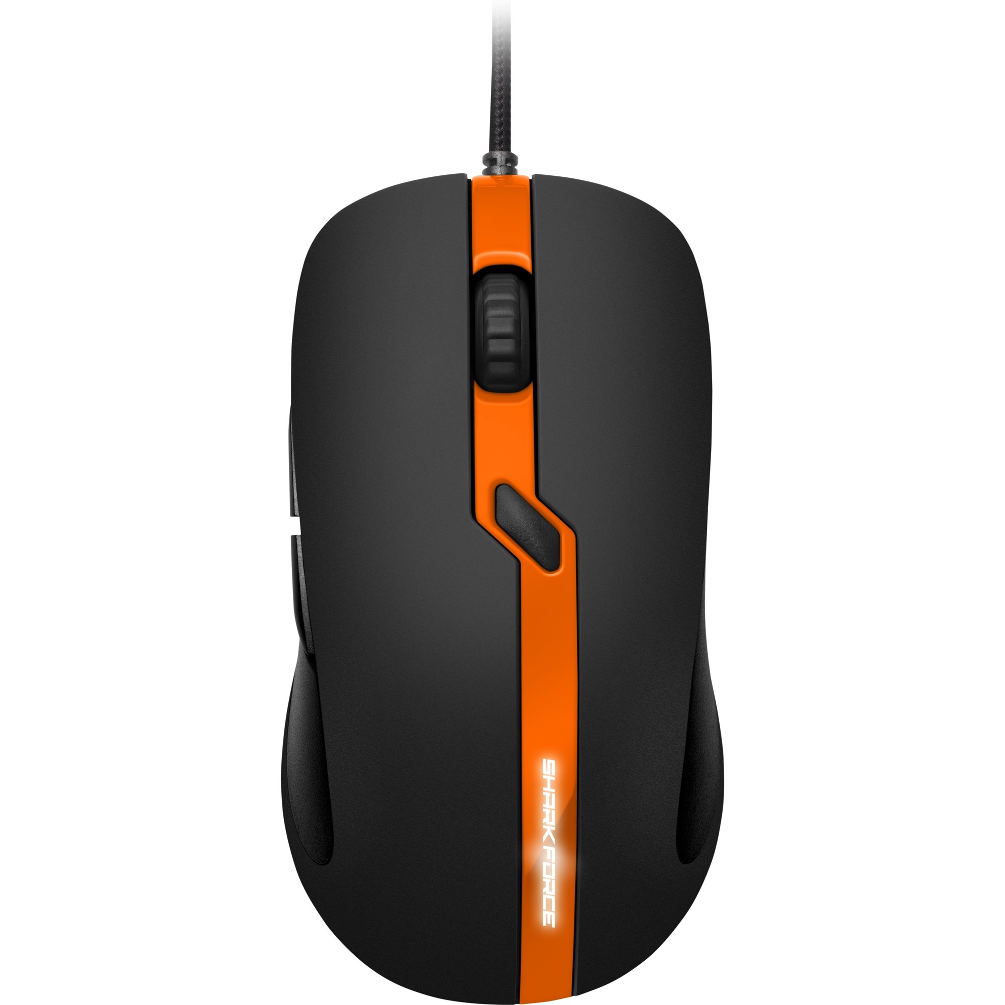 SHARK FORCE PRO myszka USB Optyczny 3200 DPI Oburęczny Czarny, Pomarańczowy