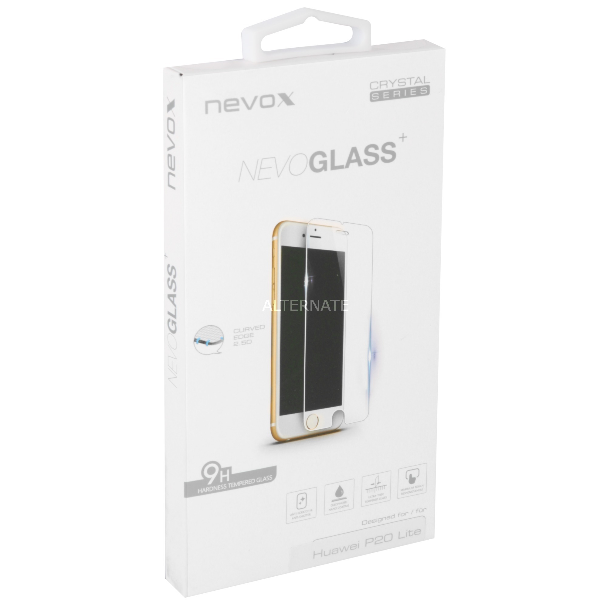 NEVOGLASS - Huawei P20 Lite tempered Glass Przezroczysta ochrona ekranu 1 szt., Folia ochronna