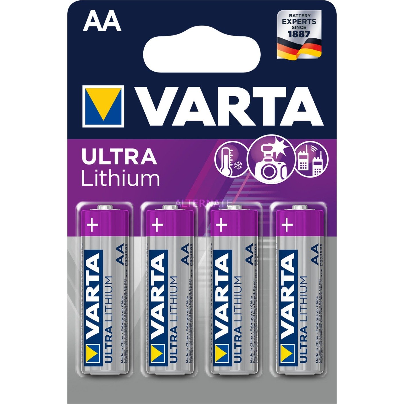 4x AA Lithium Lit 1.5V bateria jednorazowa