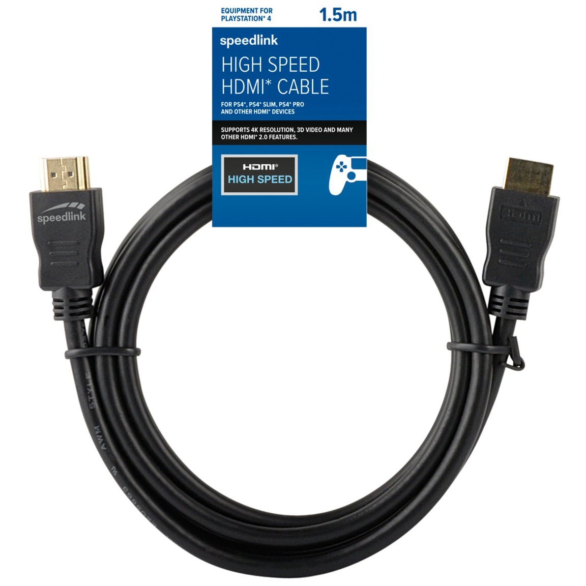 SL-450101-BK-150 kabel HDMI 1,5 m HDMI Type A (Standard) Czarny