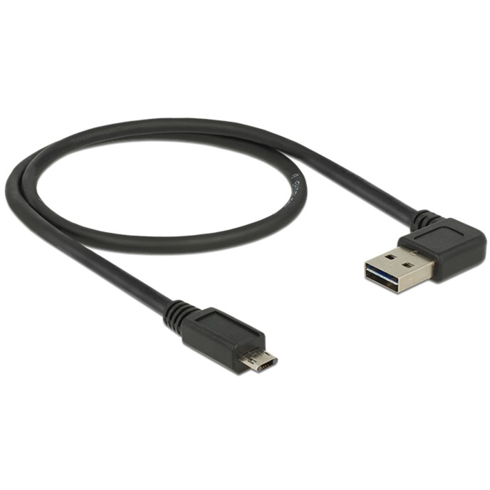 0.5m, USB2.0-A/USB2.0 Micro-B kabel USB 0,5 m USB A Micro-USB B Męska Czarny