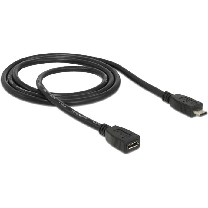1m, USB2.0 micro-B kabel USB Micro-USB B Męska Żeńska Czarny