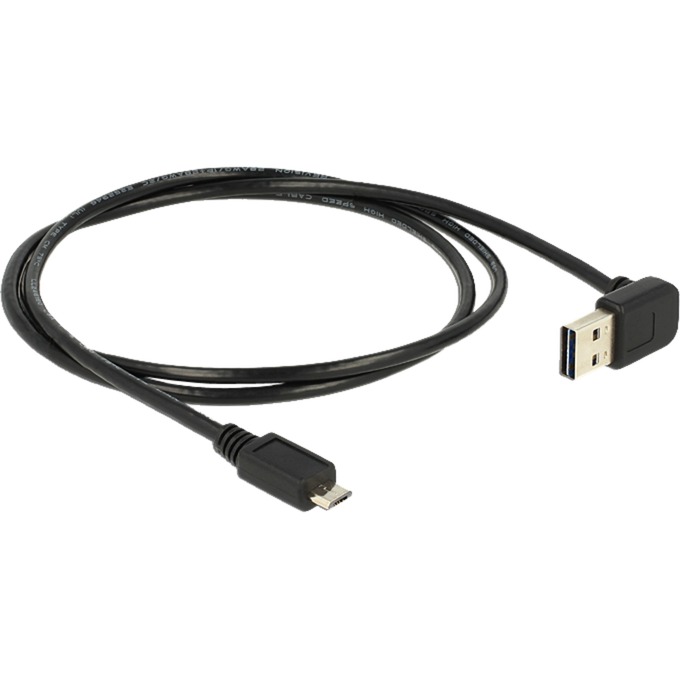 1m, USB 2.0-A - USB 2.0 micro-B kabel USB USB A Micro-USB B Męska Czarny