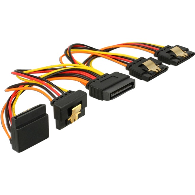 60147 kabel SATA 0,15 m Czarny, Pomarańczowy, Czerwony, Żółty SATA 15-pin 4 x SATA 15-pin