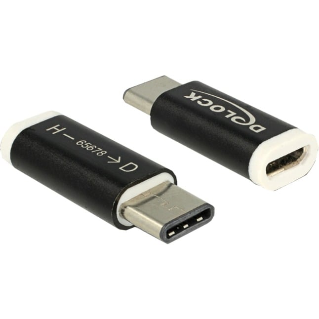 65678 przej?ciówka USB 2.0-C USB 2.0 Micro-B Czarny, Bia?y, Adapter