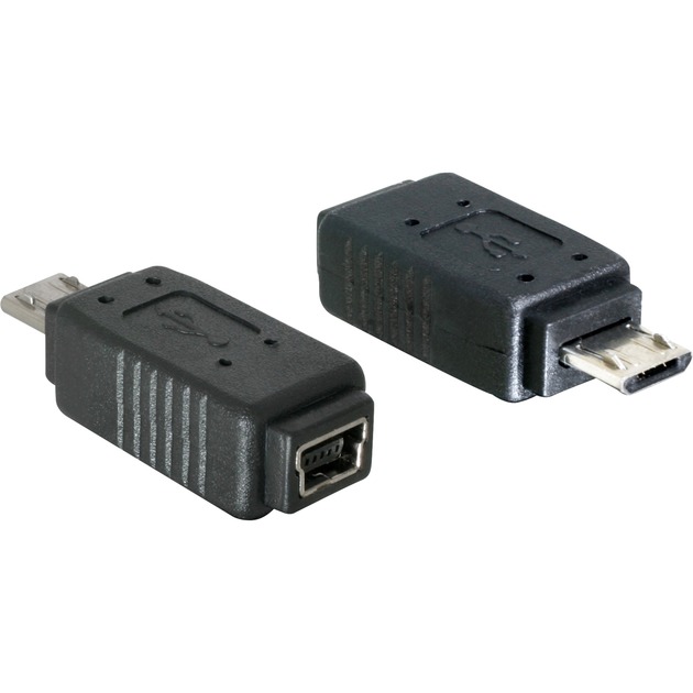 Adapter USB micro-B male to mini USB 5-pin mini USB 5p Czarny
