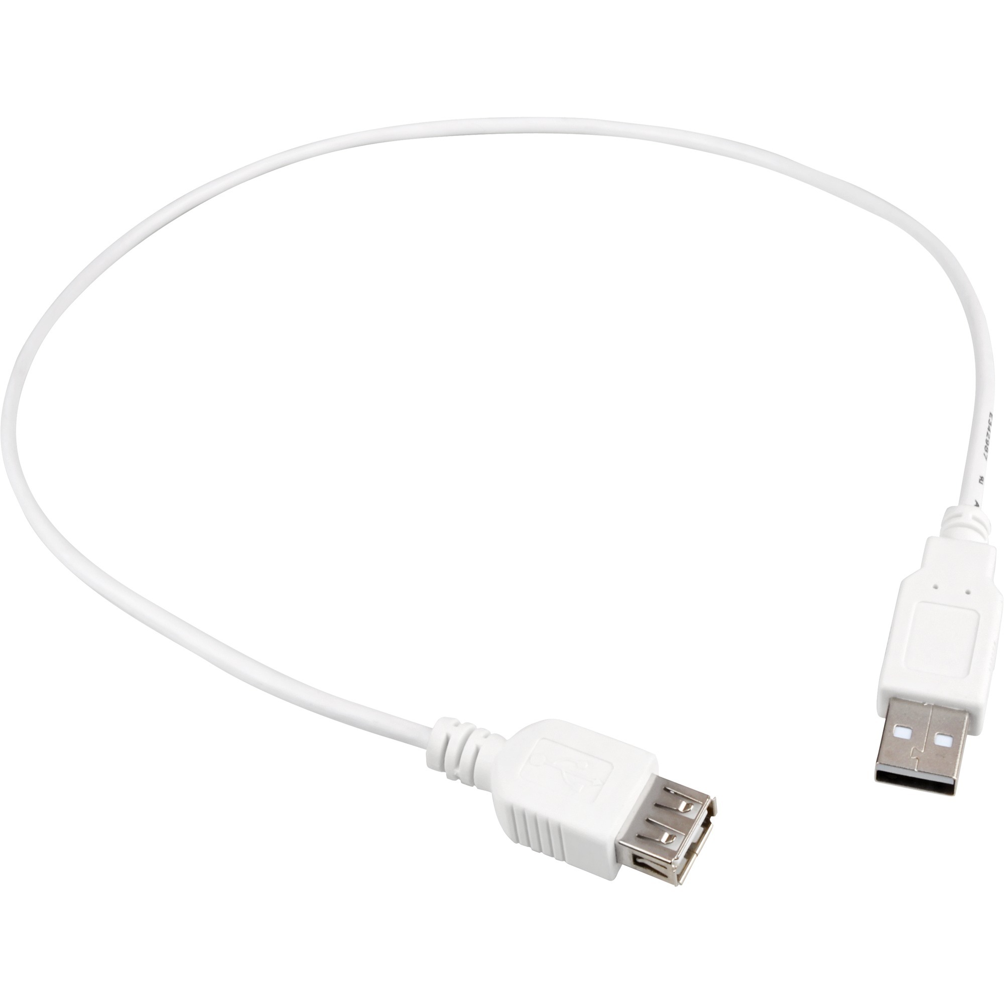 0.5m 2xUSB2.0-A kabel USB 0,5 m USB A Męska Żeńska Biały, Przedłużacz