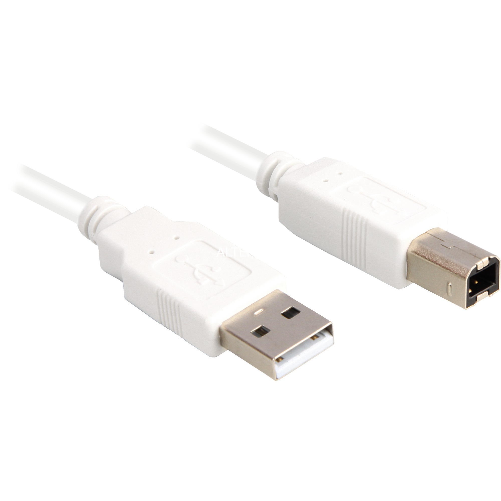 0.5m, USB2.0-A/USB2.0-B kabel USB USB A USB B Męska Biały