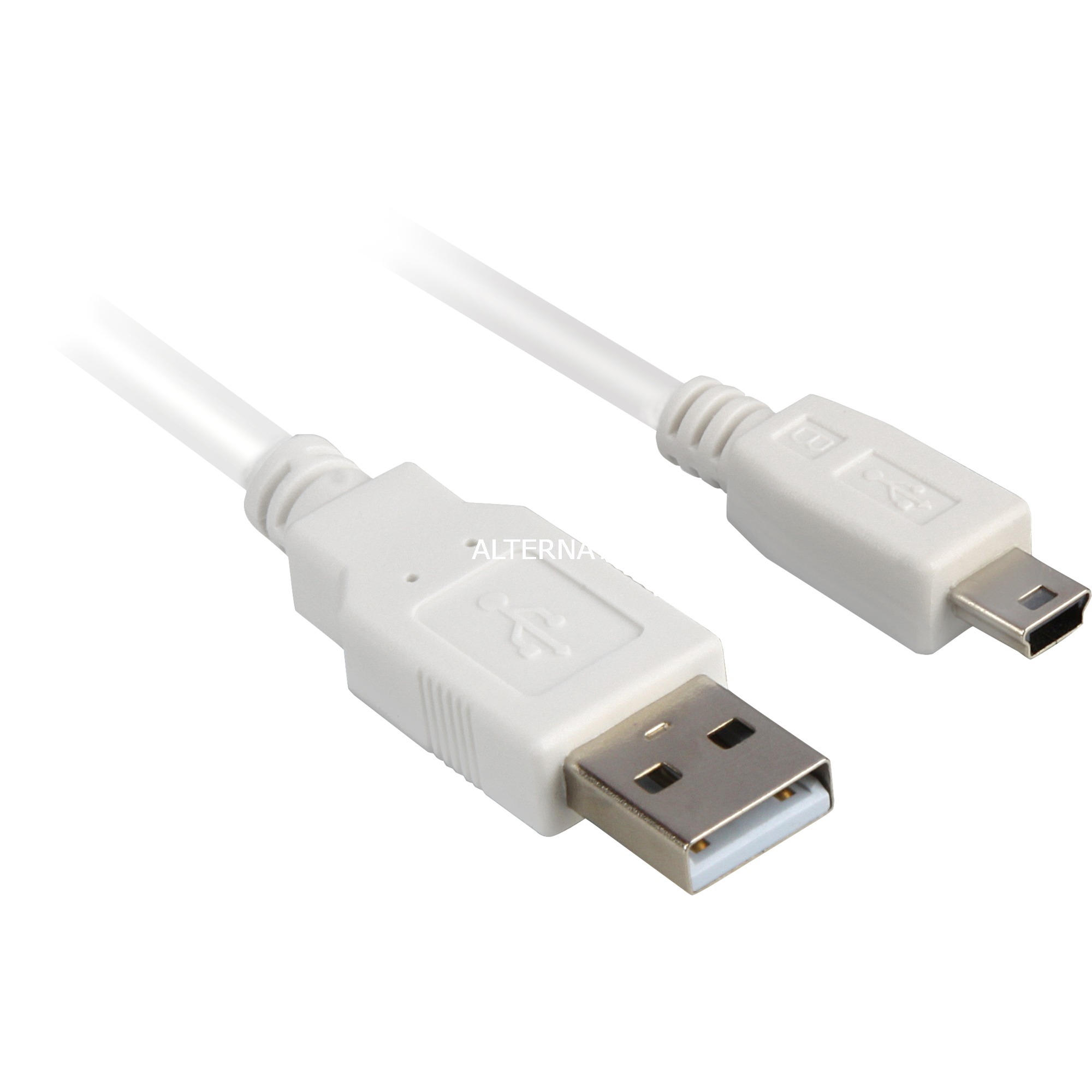 1.5m, USB2.0 Mini-B/USB2.0-A kabel USB 1,5 m USB A Mini-USB B Męska Biały