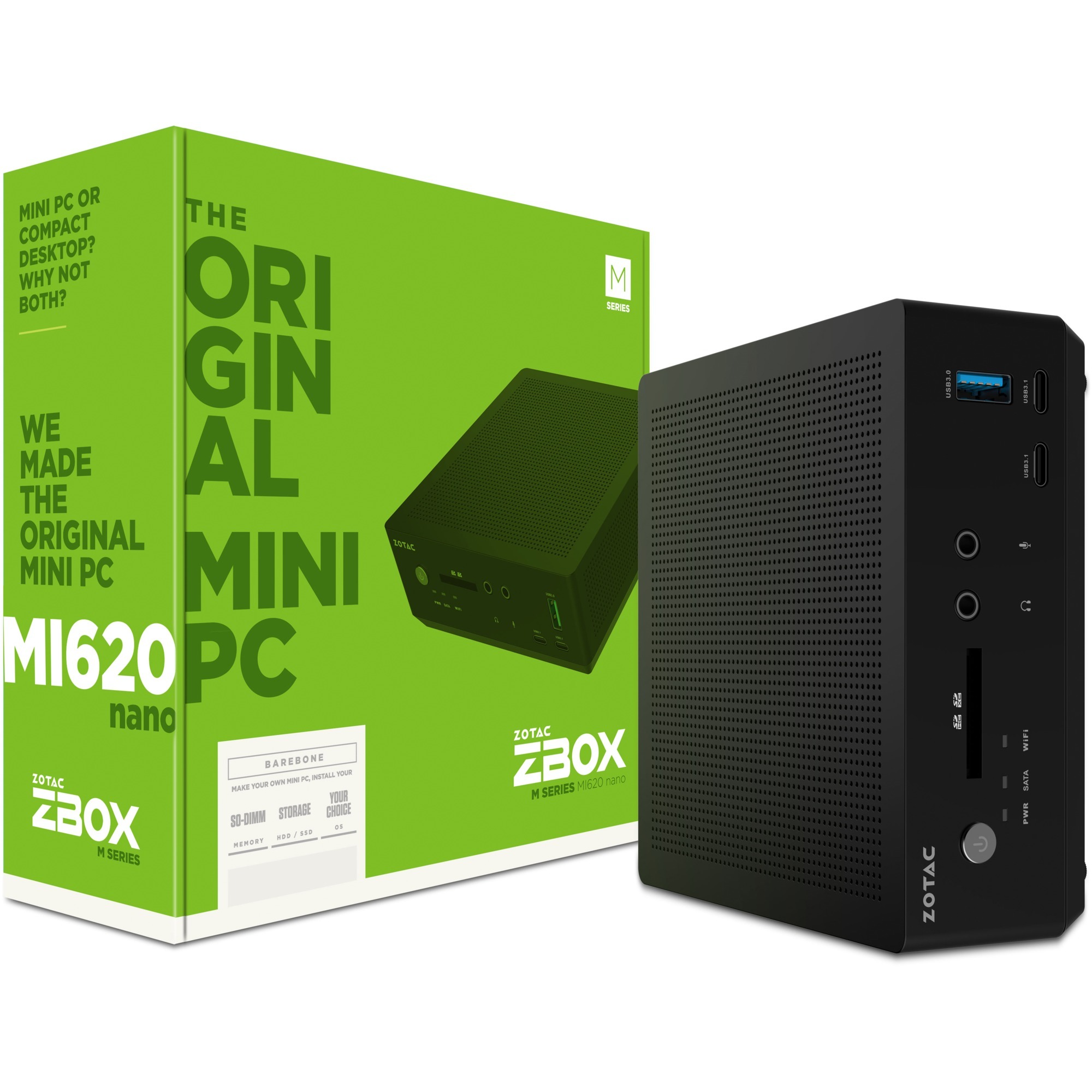 ZBOX MI660 nano BGA 1356 1,80 GHz i7-8550U SFF Czarny, Barebone