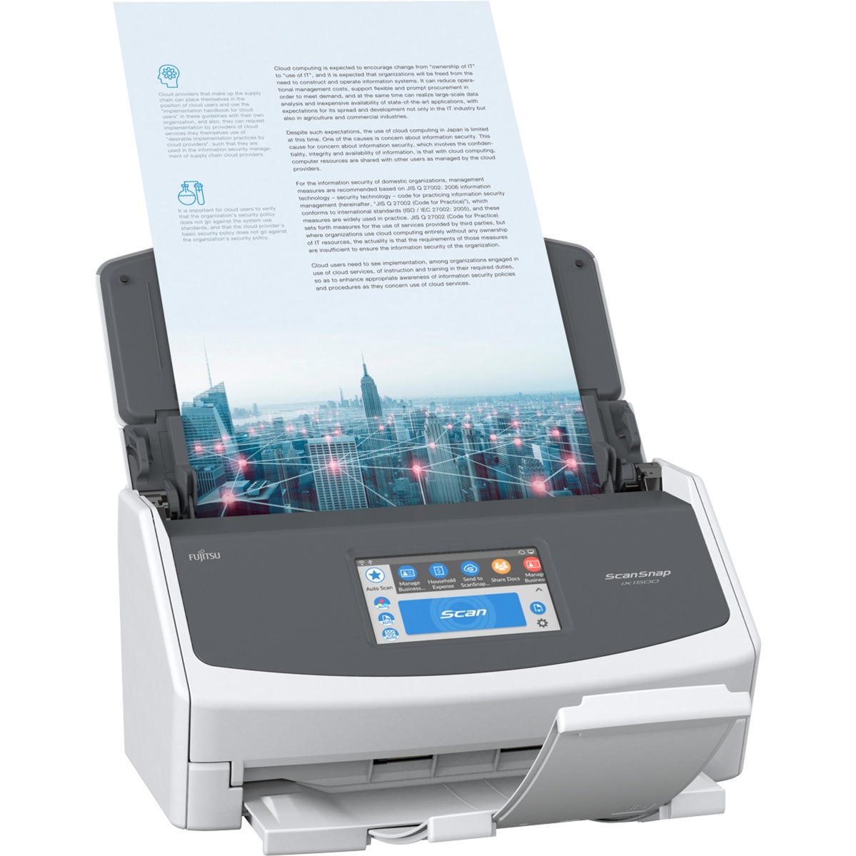 ScanSnap iX1500 600 x 600 DPI ADF + Manual feed scanner Biały A4, Skaner