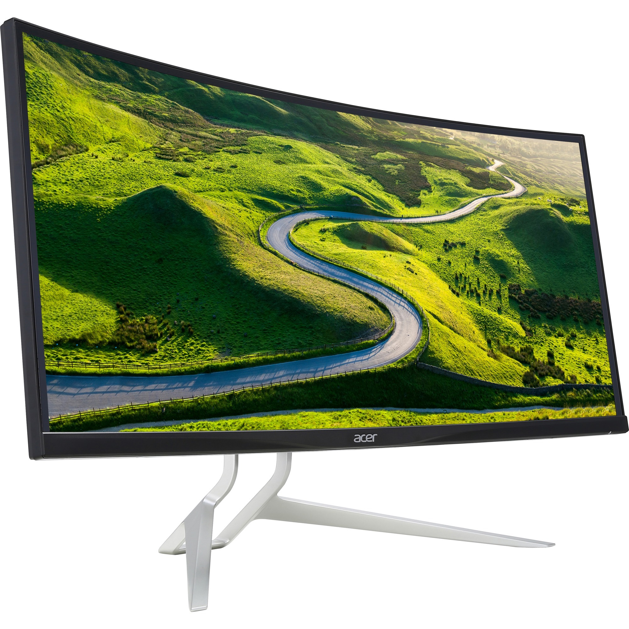 XR XR342CK monitor komputerowy 86,4 cm (34") 4K Ultra HD LED (Dioda elektroluminescencyjna) Zakrzywiony Czarny, Srebrny, LED monitor